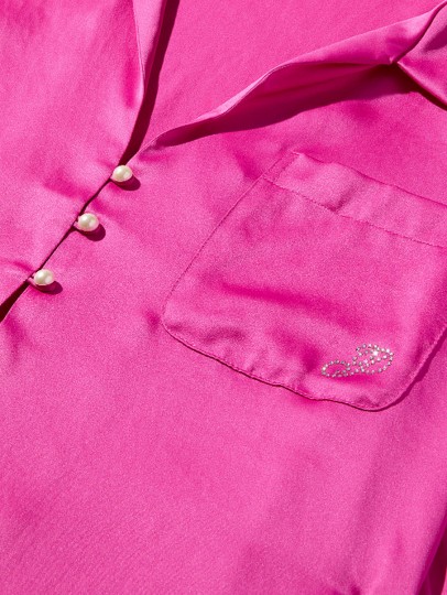 Woman wearing pink pajamas